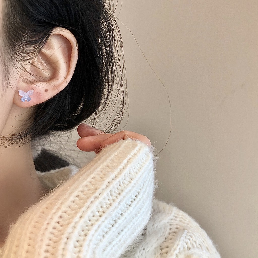 Bộ tai họa tiết bươm bướm đính đá nhiều màu sắc phong cách Hàn Quốc