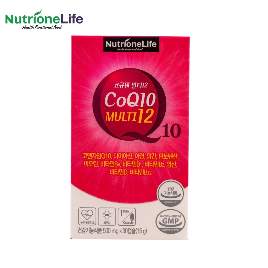 Viên Uống NUTRIONELIFE CoQ10 Multi 12 Hỗ Trợ Tim Mạch,Giúp Lưu Thông Máu, Ổn Định Huyết Áp Hàn Quốc 500mg x 30 Viên