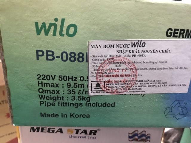 MÁY BƠM TĂNG ÁP WILO PB 088EA