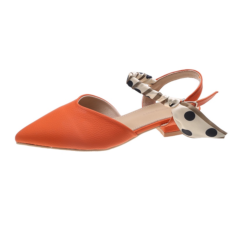 Giày Sandal Gót Thấp Dày Mũi Nhọn Có Quai Cài Phong Cách Mới Dành Cho Nữ