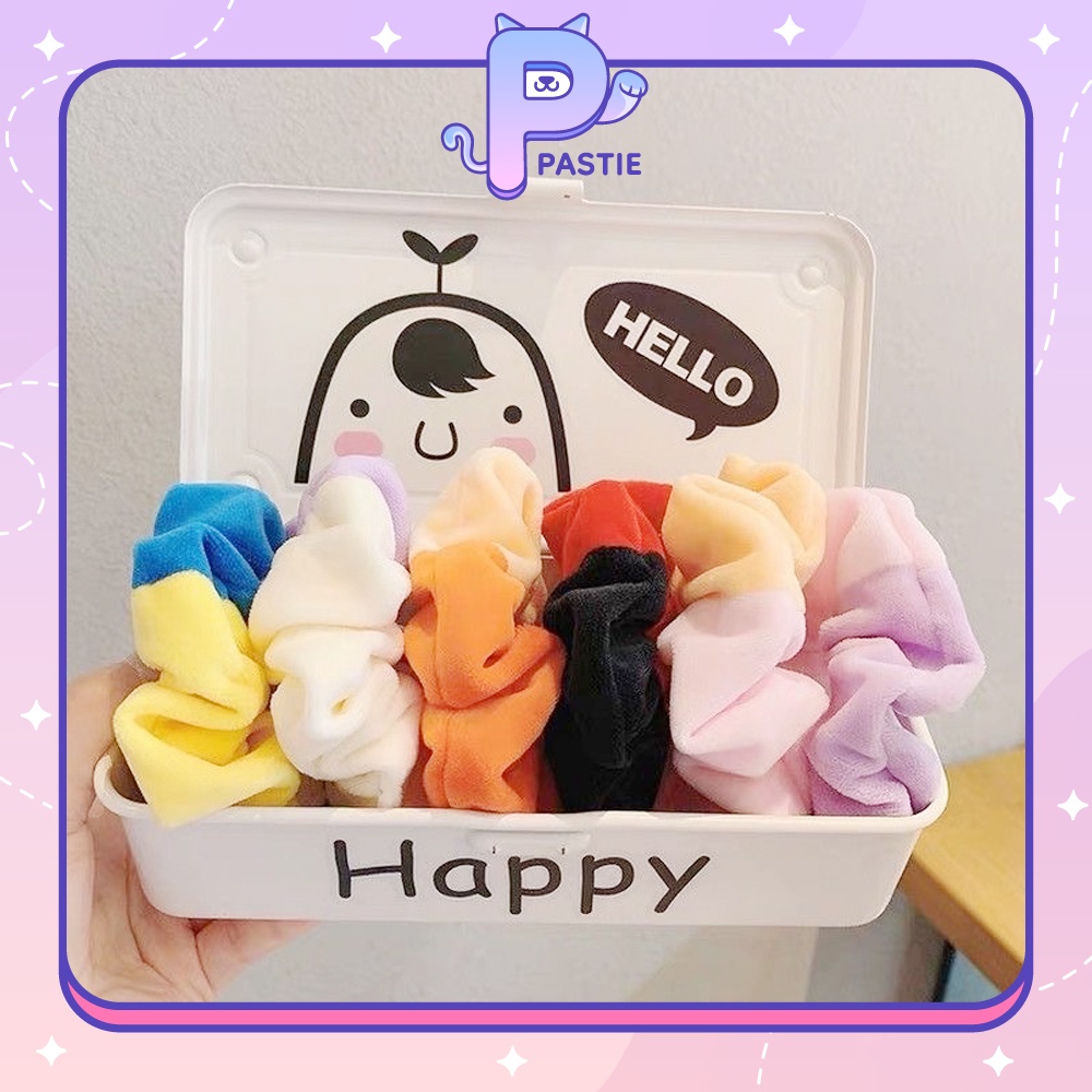 Scrunchies dây buộc tóc, cột tóc nhung mềm