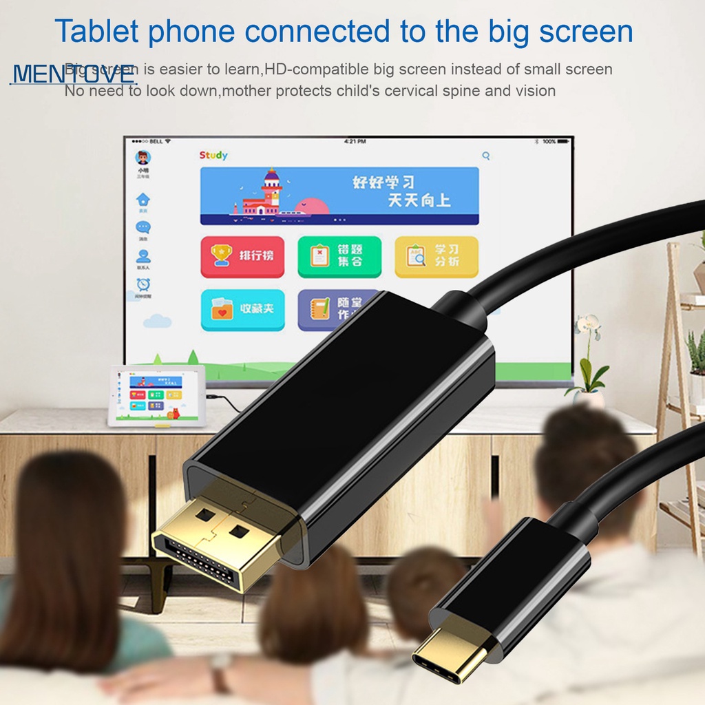 Dây Cáp Chuyển Đổi Usb Type C Sang Dp Màu Đen Dài 1.8m Ổn Định Cho Máy Tính