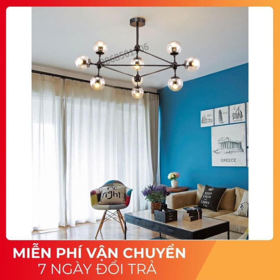 *Bảo hành 12 tháng*Đèn Chùm Phân Tử Ondric 10 bóng - Decor lighting, chùm ý 10 bóng dạng phân tử trang trí phòng khách