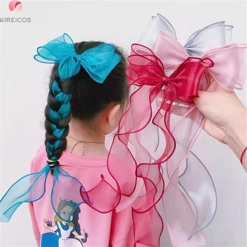 Kẹp Tóc Nơ Vải Von Xoắn dài hot trend hàn quốc