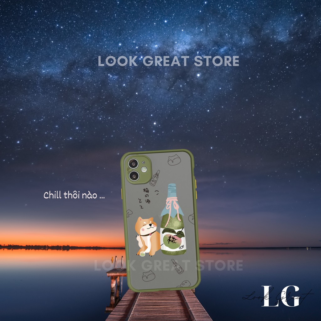 🌟 Look Great! Ốp lưng CORGI UỐNG TÁO ÉP XANH_E020_Ốp lưng iphone 7Plus, 8Plus, XS Max, 11, 11Pro Max, 12Pro Max