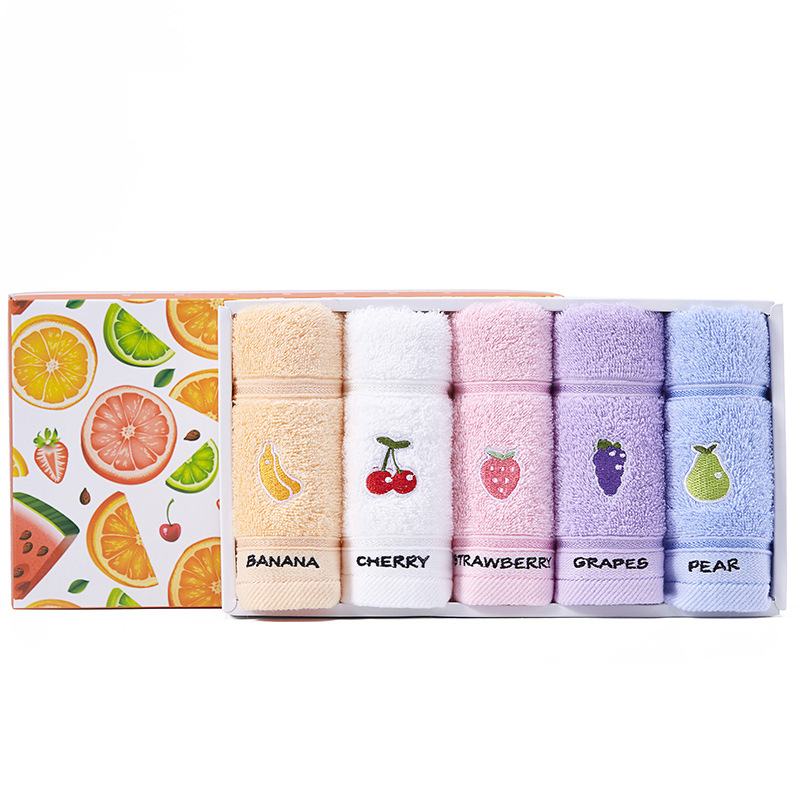 Set 5 Khăn Mặt Chất Liệu 100% Cotton Nhanh Khô Cho Bé