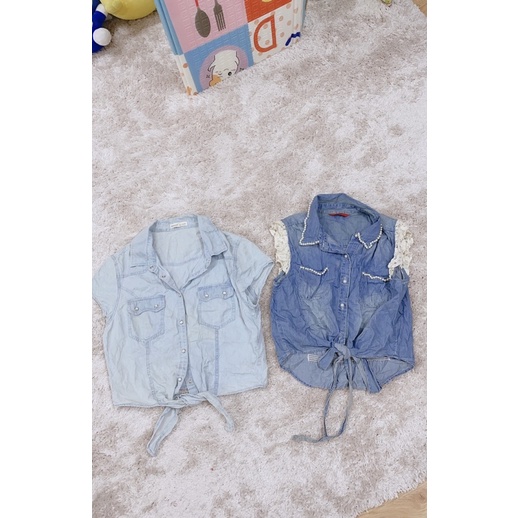 áo somi denim cột vạt cá tính.A01