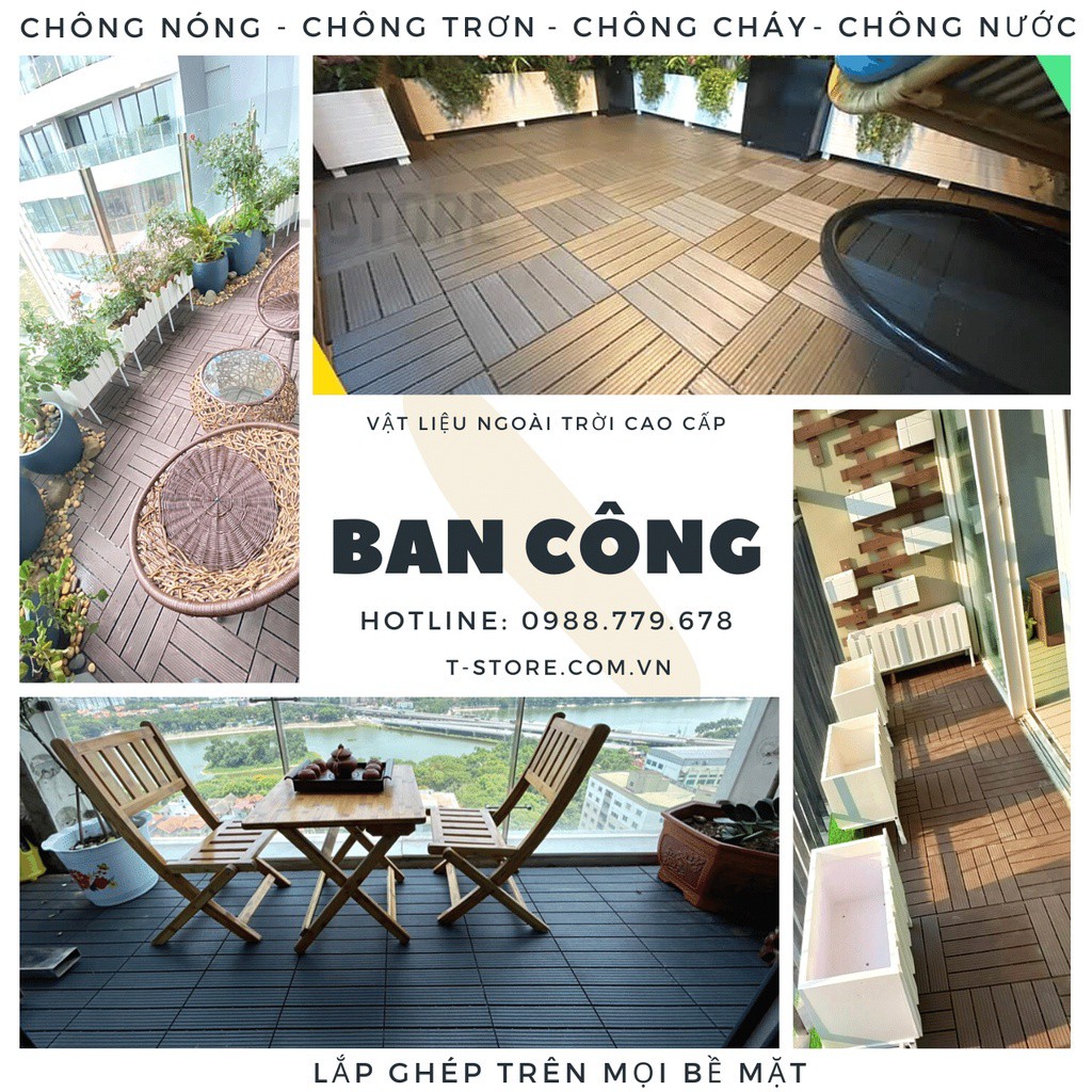 Tấm Lót Sàn Nhựa Ban Công MHI- Chuyên dụng Nhà Tắm, Sân Vườn, Bể Bơi