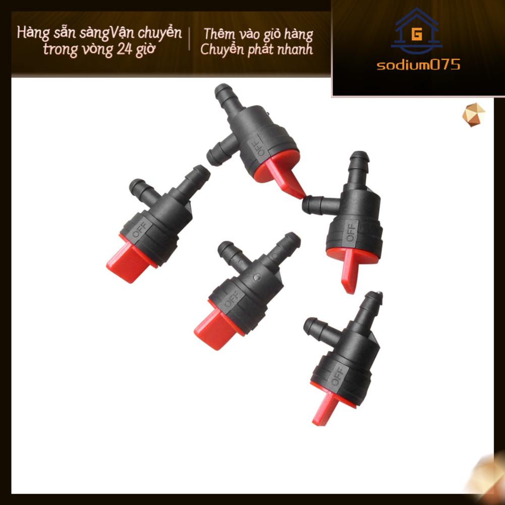 Sodium075 5PCS 90° Gas Fuel Shut Cut Off Valves 1/4 Inline for ATV Go Kart Mower Bike