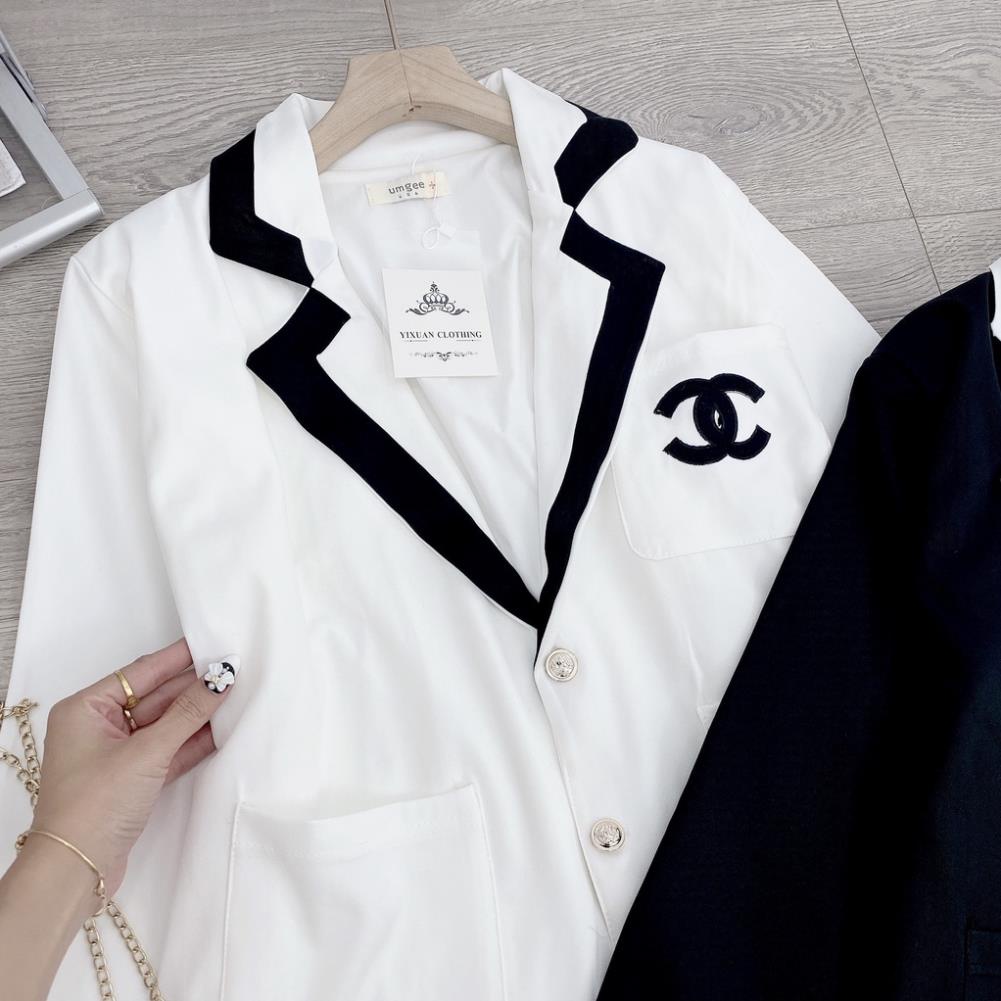 [ 𝐅𝐑𝐄𝐄 𝐒𝐇𝐈𝐏 ] ÁO VEST THÊU CHỮ PHỐI VIỀN BLAZER CAO CẤP
