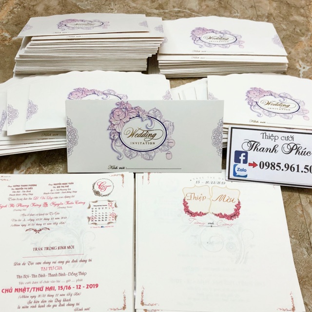 Thiệp Cưới Nhung Trắng Hiện Đại (Gồm In Nd Hoàn Chỉnh)