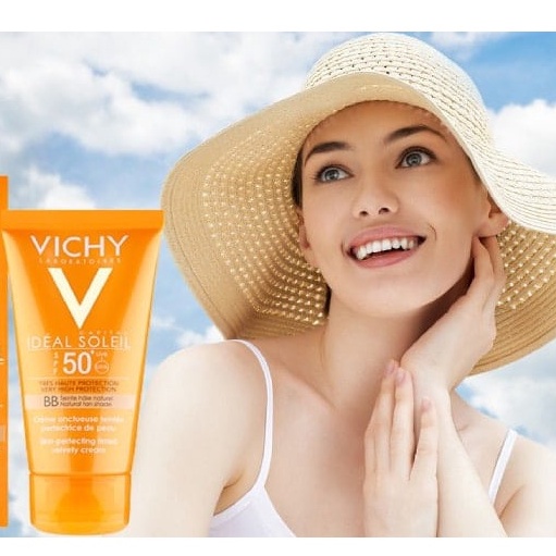 Kem Chống Nắng Vichy Ideal Soleil SPF50 (50ml) Pháp Cho Da Dầu, Chống nắng, chống tia UV hiệu quả bảo vệ làn da