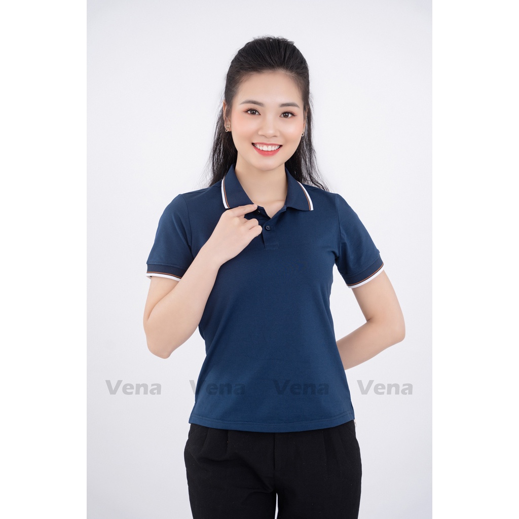 Áo Polo nữ cotton 100% Vena mềm mịn, chống nhăn