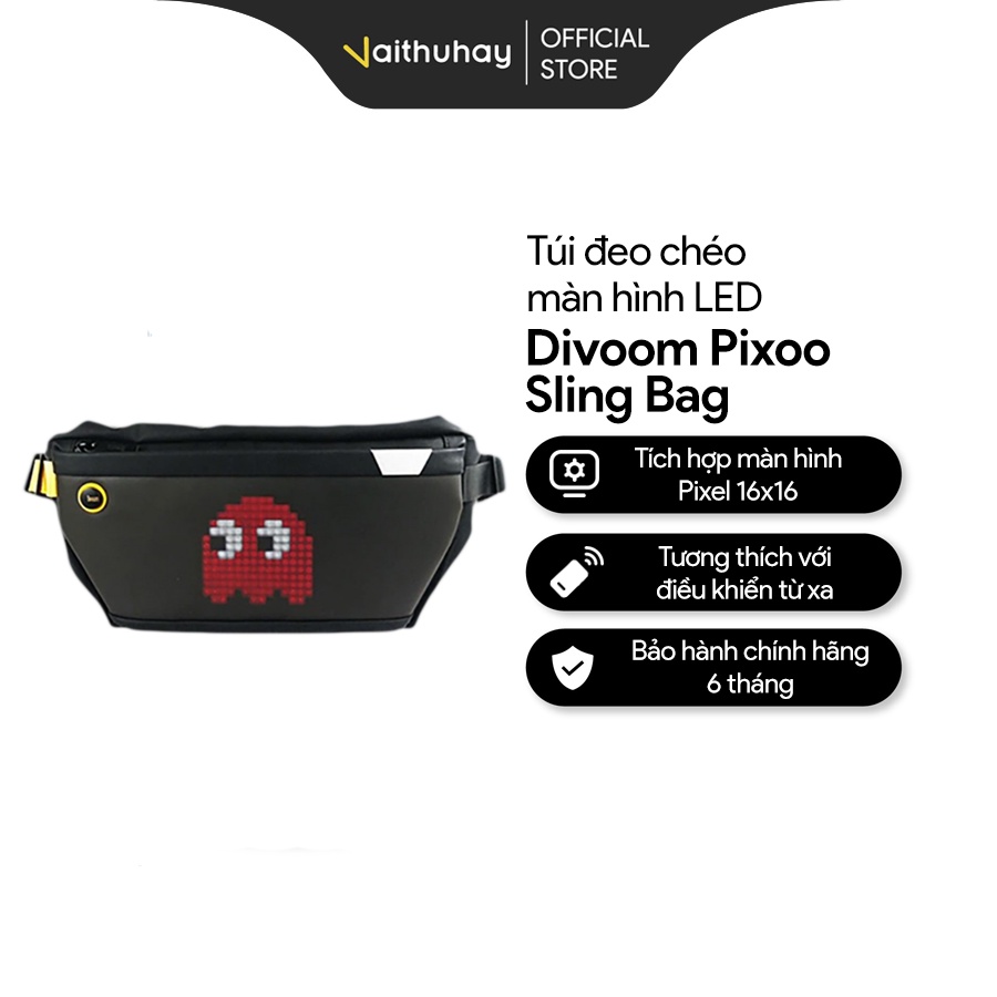 Túi Đeo Chéo Divoom Pixoo Sling Bag Màn Hình LED Chống Nước IP23 Tích Hợp Pixel - Vaithuhay