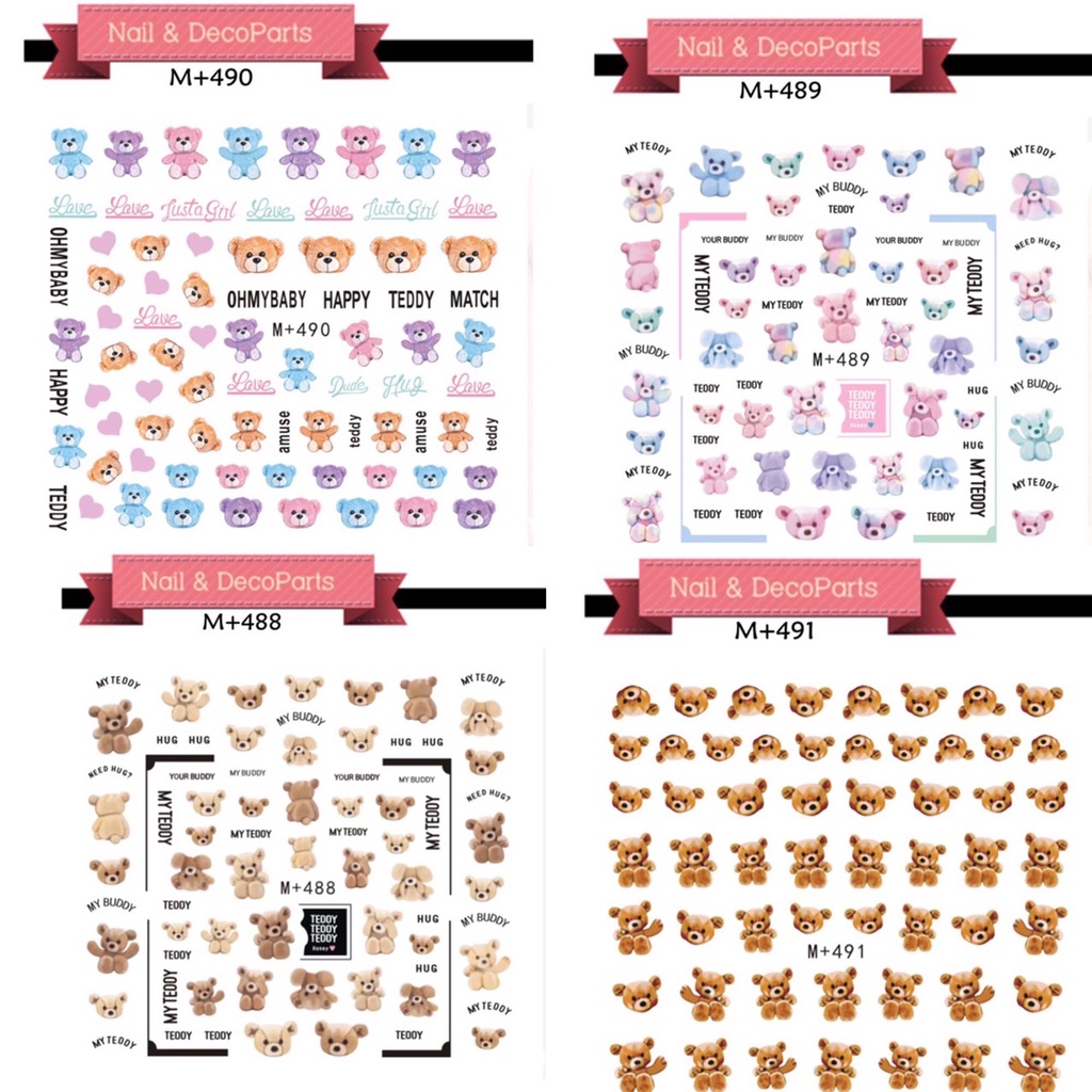 Stick trang trí móng tay hình gấu đáng yêu 12k/1 miếng