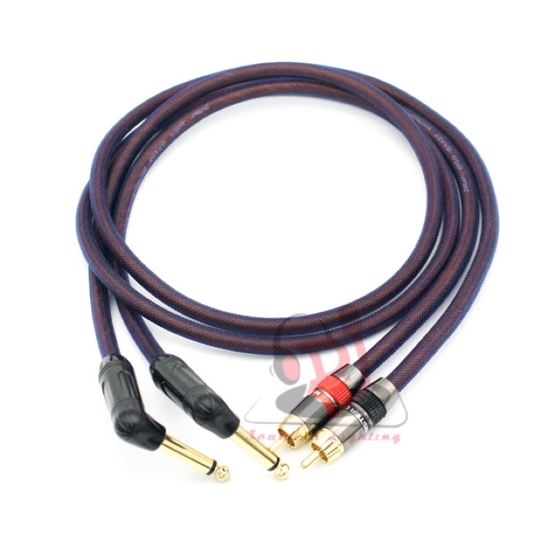 Rắc 6.5ly cong ra hoa sen 02 dây av sang 6 ly cong, jack 6 ly cong ra giắc hoa sen, giắc av