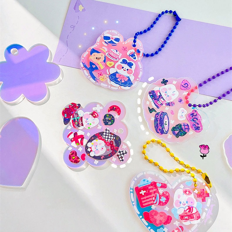 Set 4 Móc Khóa Acrylic Thay Đổi Màu Sắc