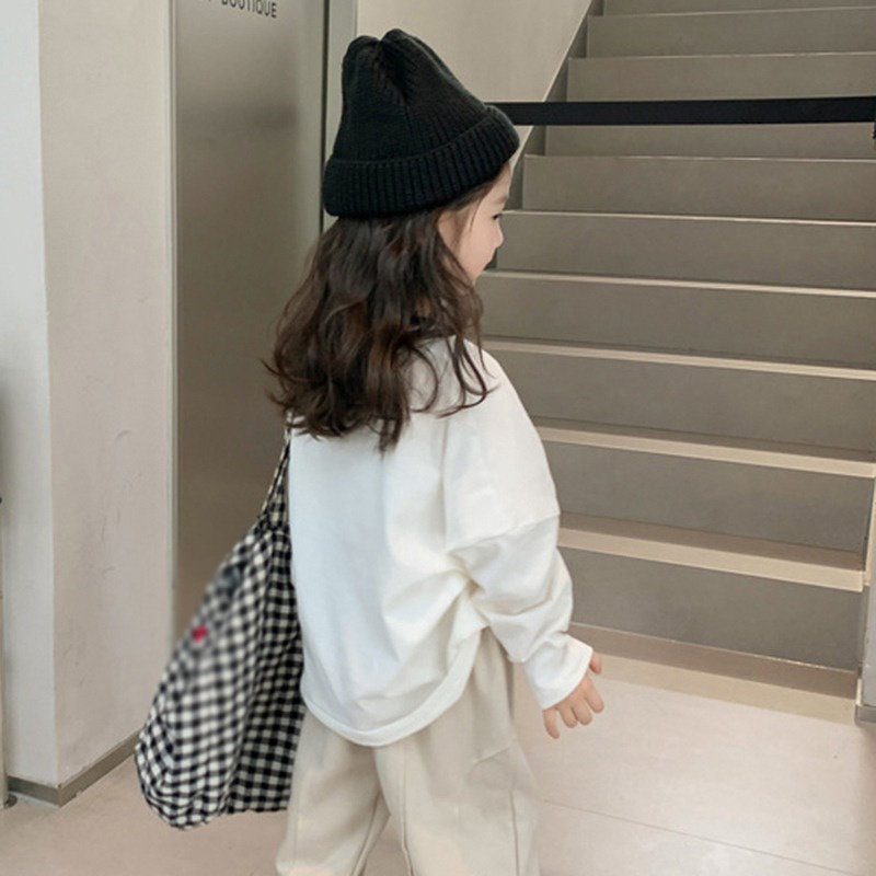 Áo Nỉ Dài Tay In Chữ Phong Cách Hàn Quốc Cho Bé