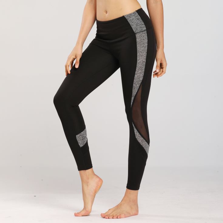 Quần Tập Gym Nữ MADELA Co Giãn phối lưới và họa tiết 2 bên -Mã Q1007