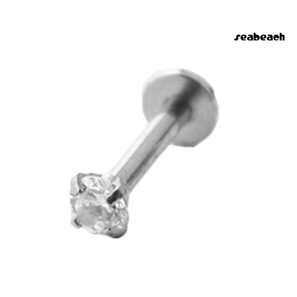 ps/1Pc Women Cubic Zirconia Labret Lip Ring Ear Stud Earring Piercing Helix Jewelry