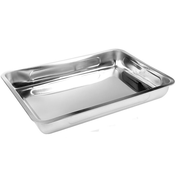 Khay Inox 30x40 X 7 cm Đựng Thức Ăn Tiện Dụng