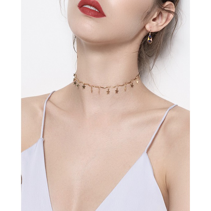 Vòng chocker kim loại họa tiết ngôi sao nhỏ VC28