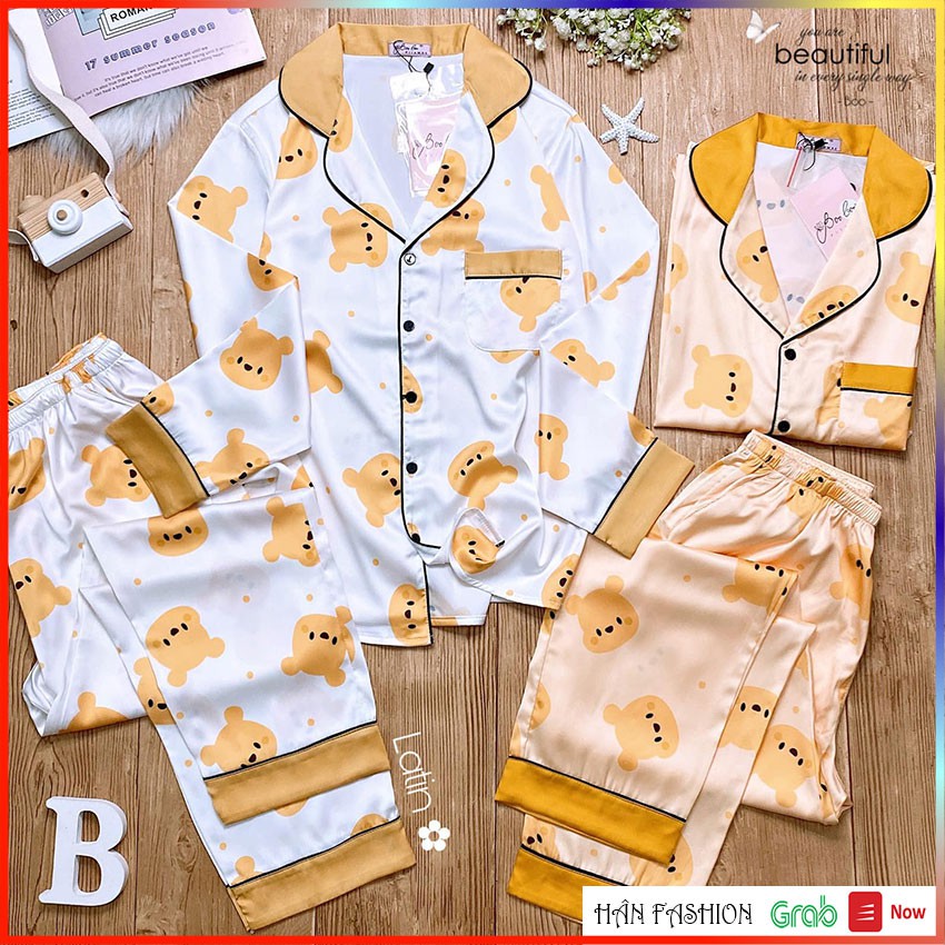 Đồ Ngủ Nữ – Bộ Ngủ Pijama Nữ Latin Cao Cấp Mèo 2 Túi - Tay Dài Quần Dài | Hân Fashion | Ship Nhanh 2h | BigBuy360 - bigbuy360.vn