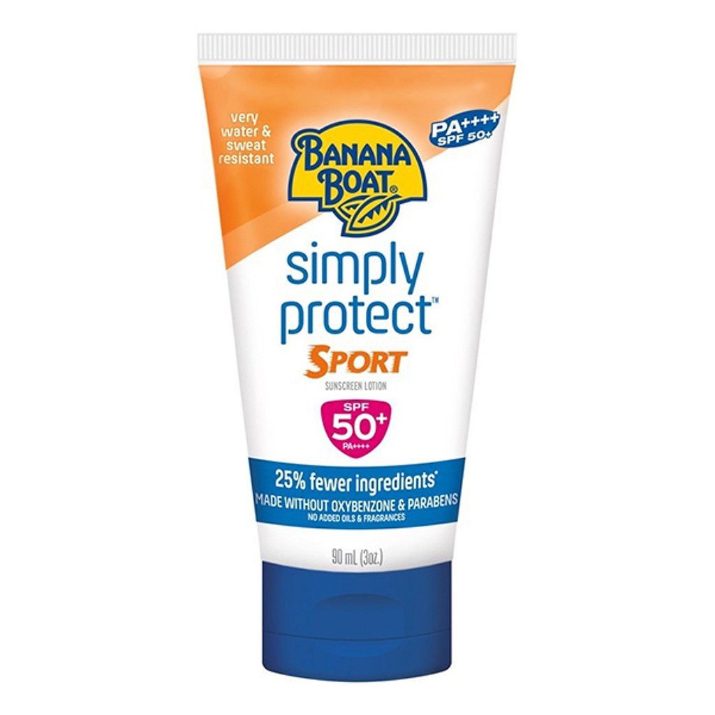 Kem chống nắng thể thao Chống Nắng Banana Boat Simply Protect Sport SPF50+ PA++++ 90ml (Mỹ)