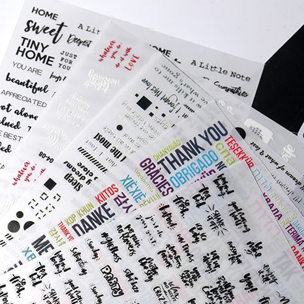 [Hàng mới về] Nhãn dán họa tiết chữ tiếng anh 3D trang trí móng tay nghệ thuật