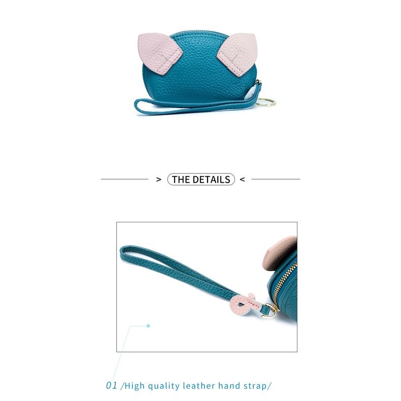 Ví Da Mini Đựng Tiền Xu Họa Tiết Hoạt Hình Dễ Thương Cho Nữ