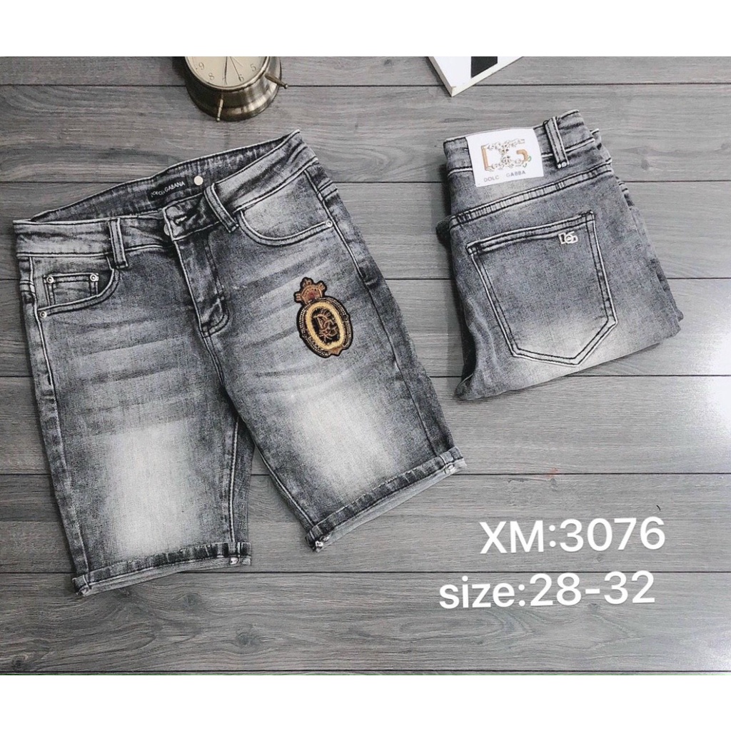 Quần short jean nam in thêu đẳng cấp hàng chuẩn shop