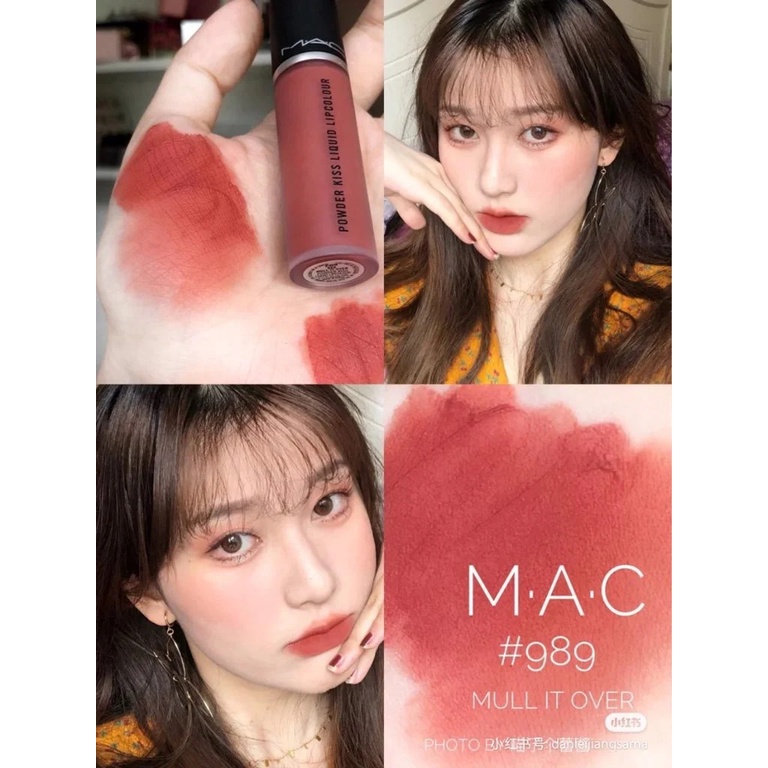 Son Kem Mac Powder Kiss Liquid Lipcolour Màu 989 Mull It Over Cam Hồng Đất