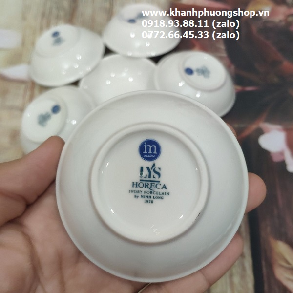 Bộ 6 chén muối tiêu nhỏ sứ Minh Long - chén muối tiêu nhỏ
