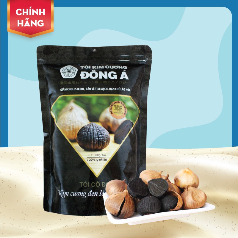 Tỏi Đen Kim Cương Đông Á -  Túi 500g - Lên men Công Nghệ Nhật