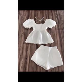 Set trắng quần đùi