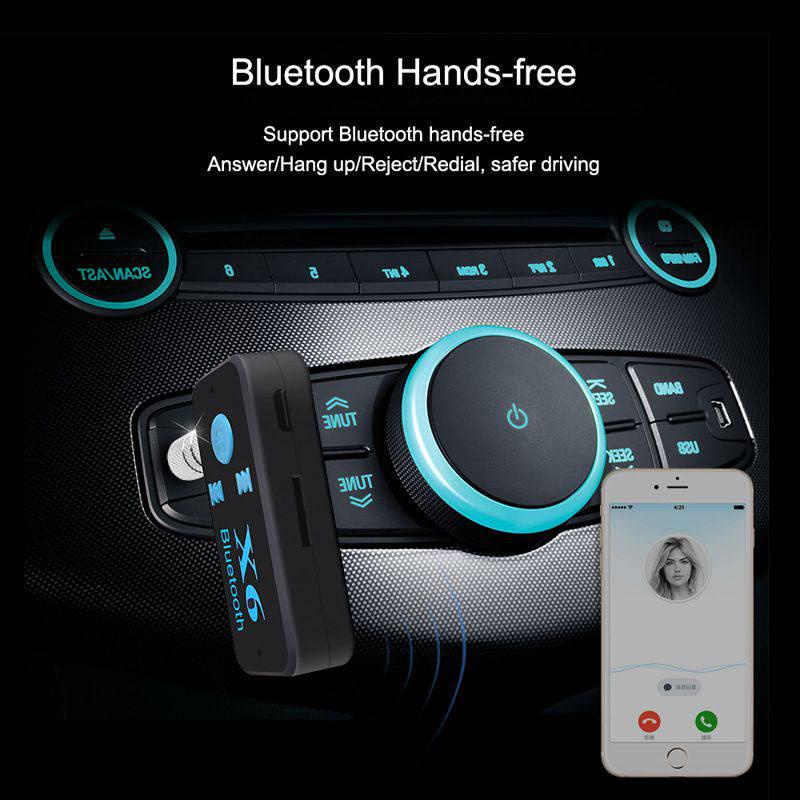 Thiết Bị Nhận Tín Hiệu Âm Thanh Bluetooth 5.0 Không Dây X6 3 Trong 1 Giắc Cắm 3.5mm Hỗ Trợ Thẻ TF Cho Xe Hơi