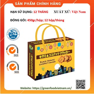 Bánh cracker vừng đen xuất Nhật 450gr, hàng Việt Nam xuất khẩu