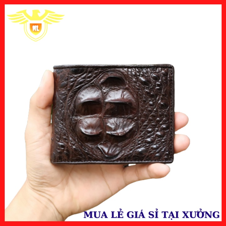 Ví Nam Da Cá Sấu Gù Đặc Biệt - Kiểu Ví Ngang - 100% Da Cá Sấu Thật - Mua Lẻ Giá Sỉ Tại Xưởng.