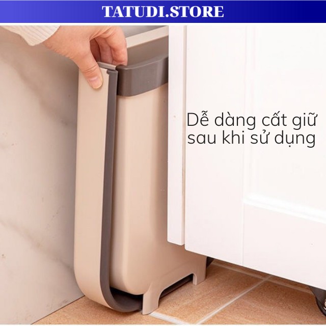 Thùng rác gấp gọn mini thông minh đa năng kẹp tủ treo cho nhà bếp vô cùng tiện lợi