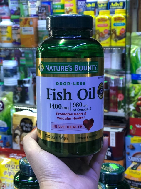 Viên uống dầu cá Nature’s Bounty Fish Oil 1400mg hộp 130 viên của Mỹ