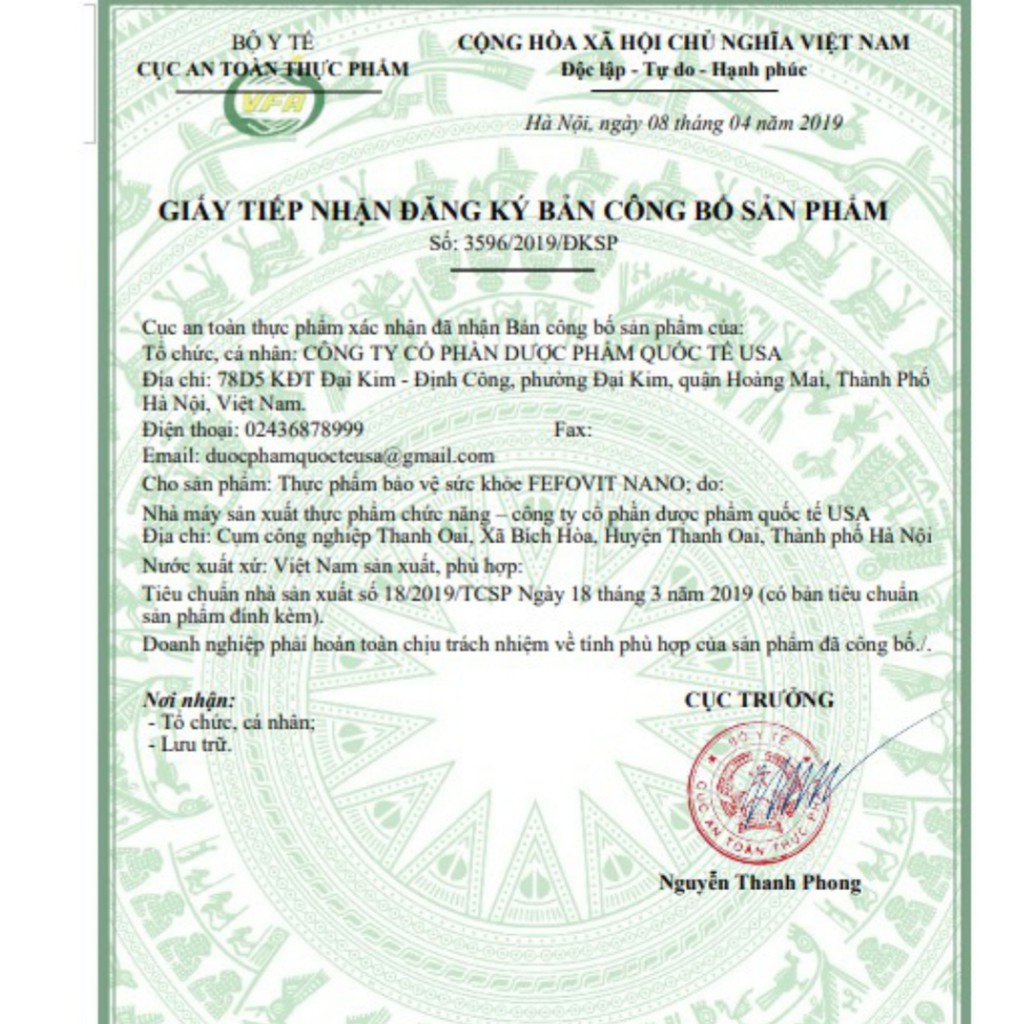 Viên uống FEFOVIT NANO hộp 100 viên bổ sung sắt chiết xuất từ thực vật.
