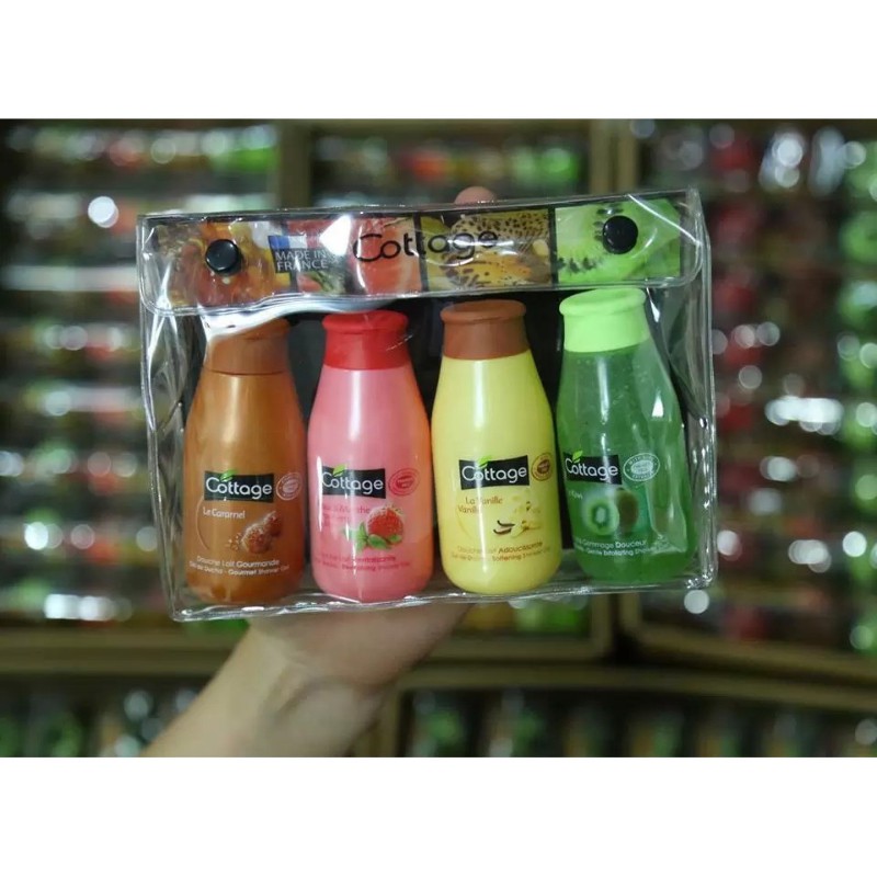 Set 4 chai Sữa tắm Cottage Pháp mini x 50ml siêu dễ thương nha