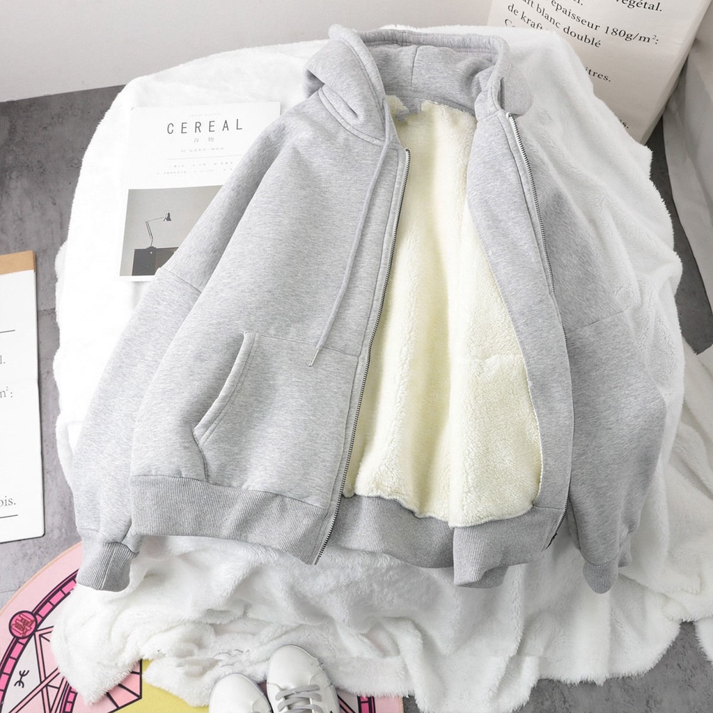 【Yuki】Áo khoác khóa bên trong lót bông siêu ấm 2021 | BigBuy360 - bigbuy360.vn