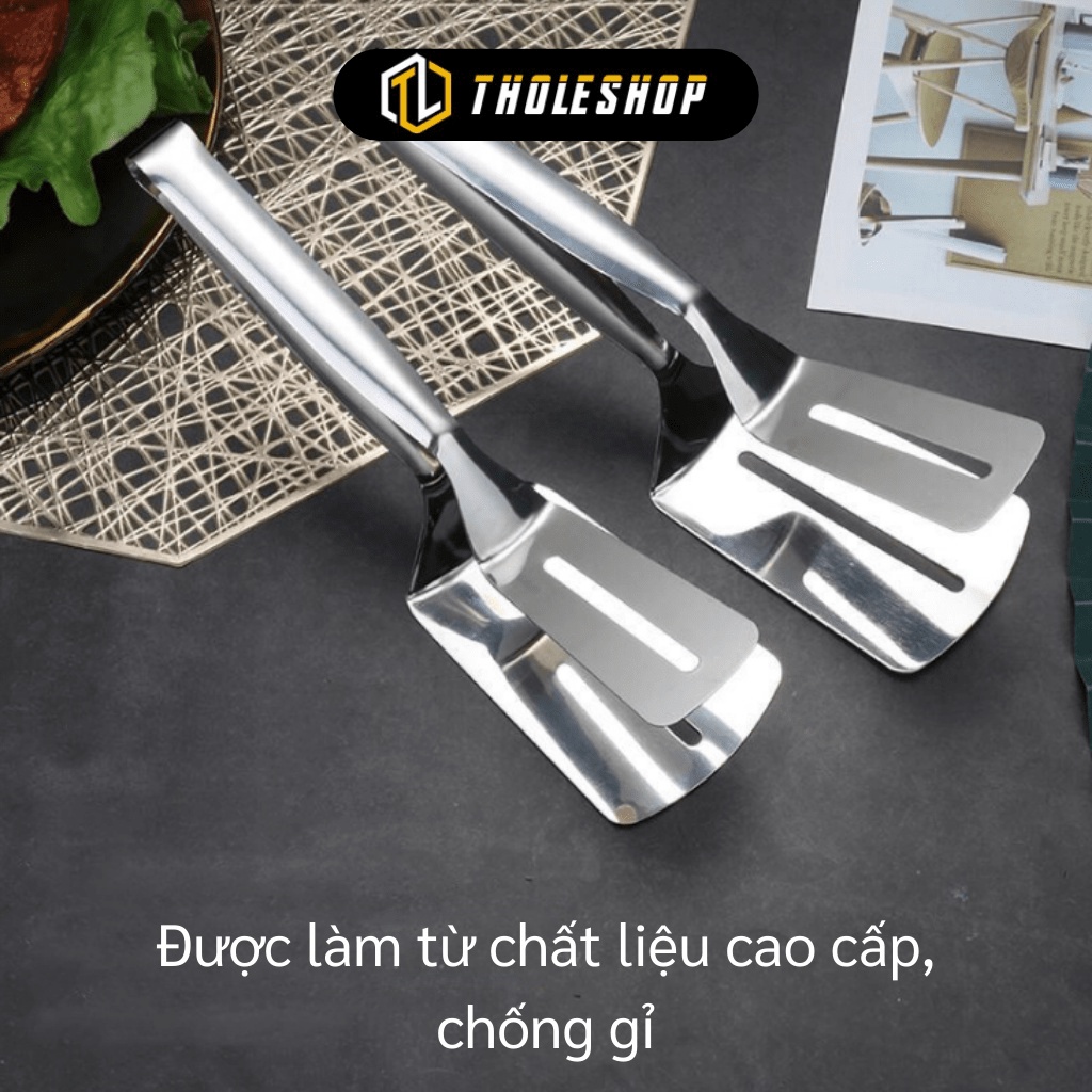 [SGD] Kẹp Inox Gắp Thức Ăn - Xẻng Lật Thịt Nướng, Đồ Chiên Rán, Tay Cầm Thoải Mái 9750