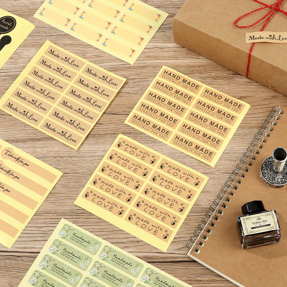 Set 10 tờ nhãn dán hộp quà in chữ tùy chọn DIY