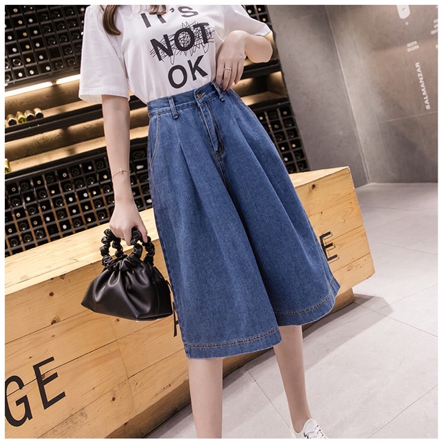 Quần jean ngố big size lưng thun ống rộng size đại 75-85kg