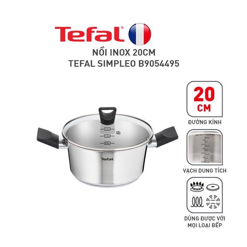 Nồi Inox Tefal Simpleo 20/24cm B9054495 / B9054695