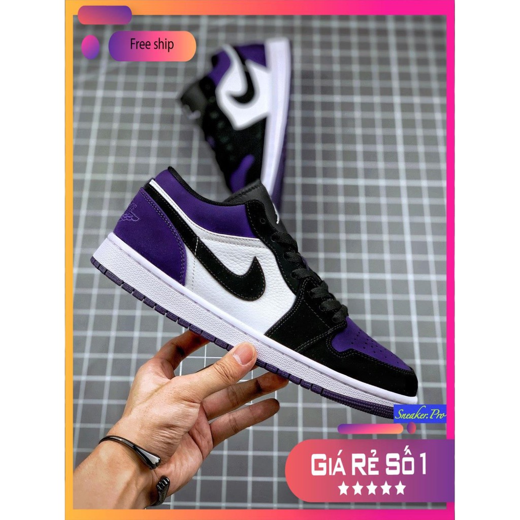 (SALE CỰC SỐC) Giày thể thao AIR Jordan 1 Low Court Purple tím siêu đẹp dành cho nam nữ ⁸ :; ` ; , ‣ , $ * # ¹ '