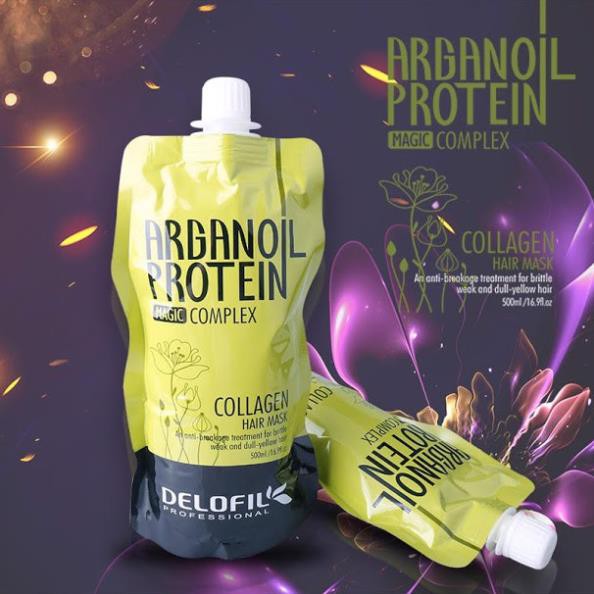Dầu Hấp Ủ Tóc Collagen Delofil Arganoil Protein Siêu Mượt 500ml[sanvatvn710] | BigBuy360 - bigbuy360.vn
