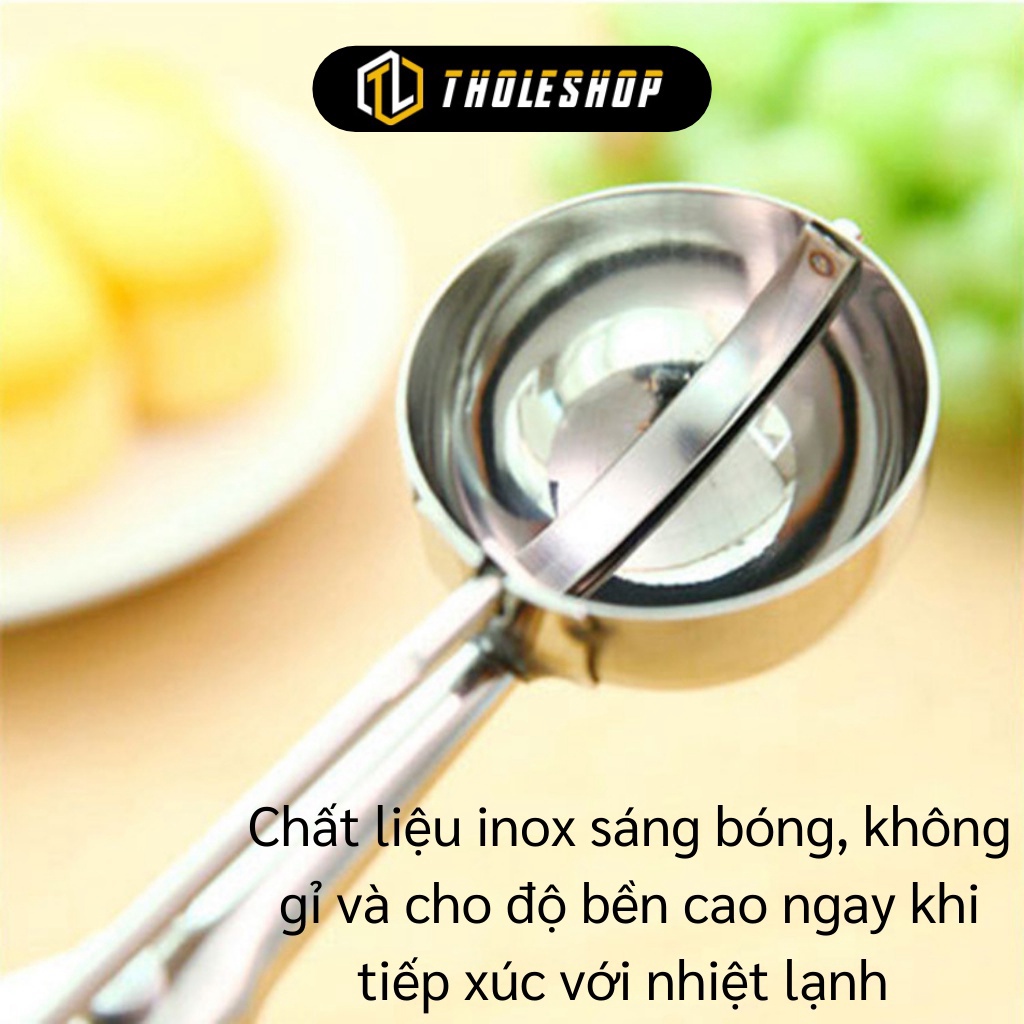 Muỗng múc thực phẩm XẢ TỒN Muỗng múc bằng inoxx không gỉ 5cm, dùng để tạo hình thịt viên, múc kem 9439